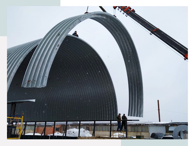 Полукруглые ангары в чусовом